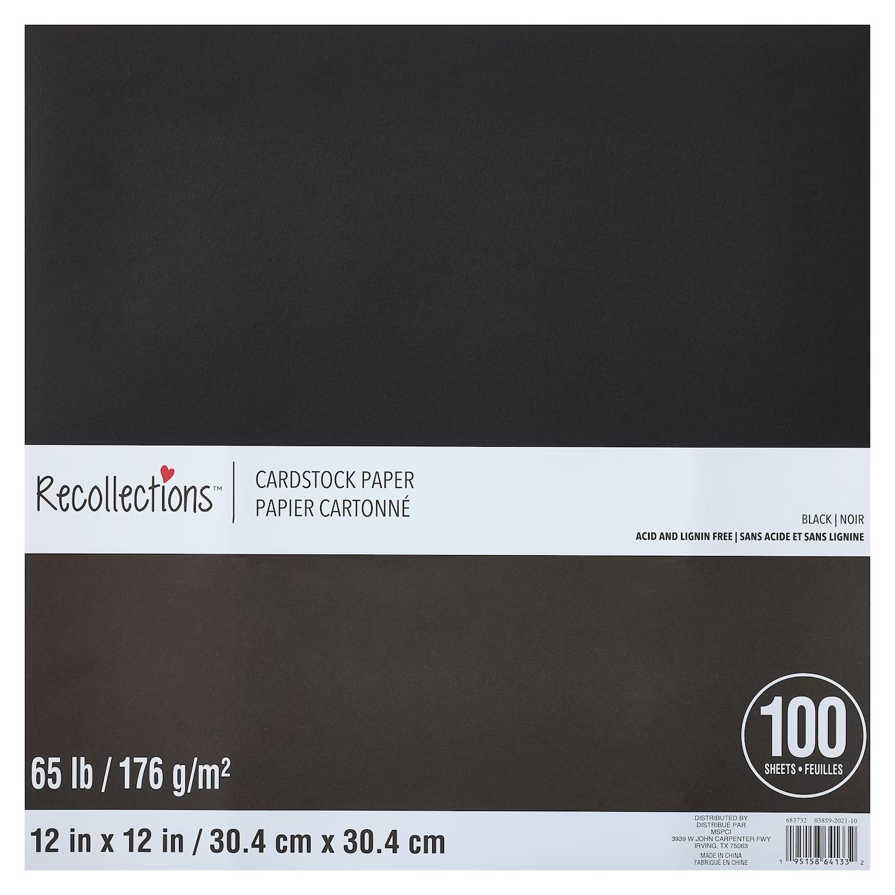 Recollections™ 12" x 12" Cardstock Paper - Black