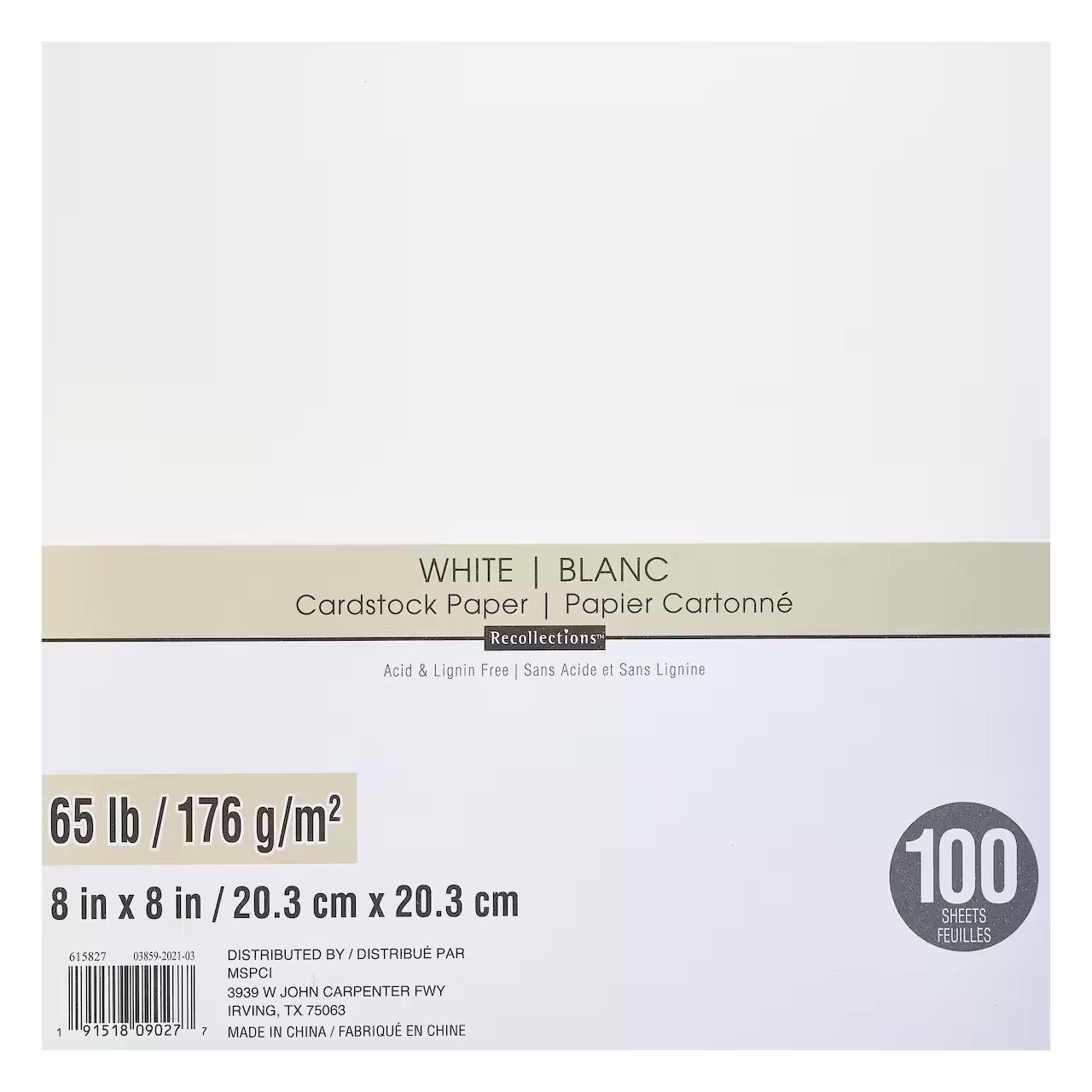 Recollections™ 8" x 8" Cardstock Paper - White