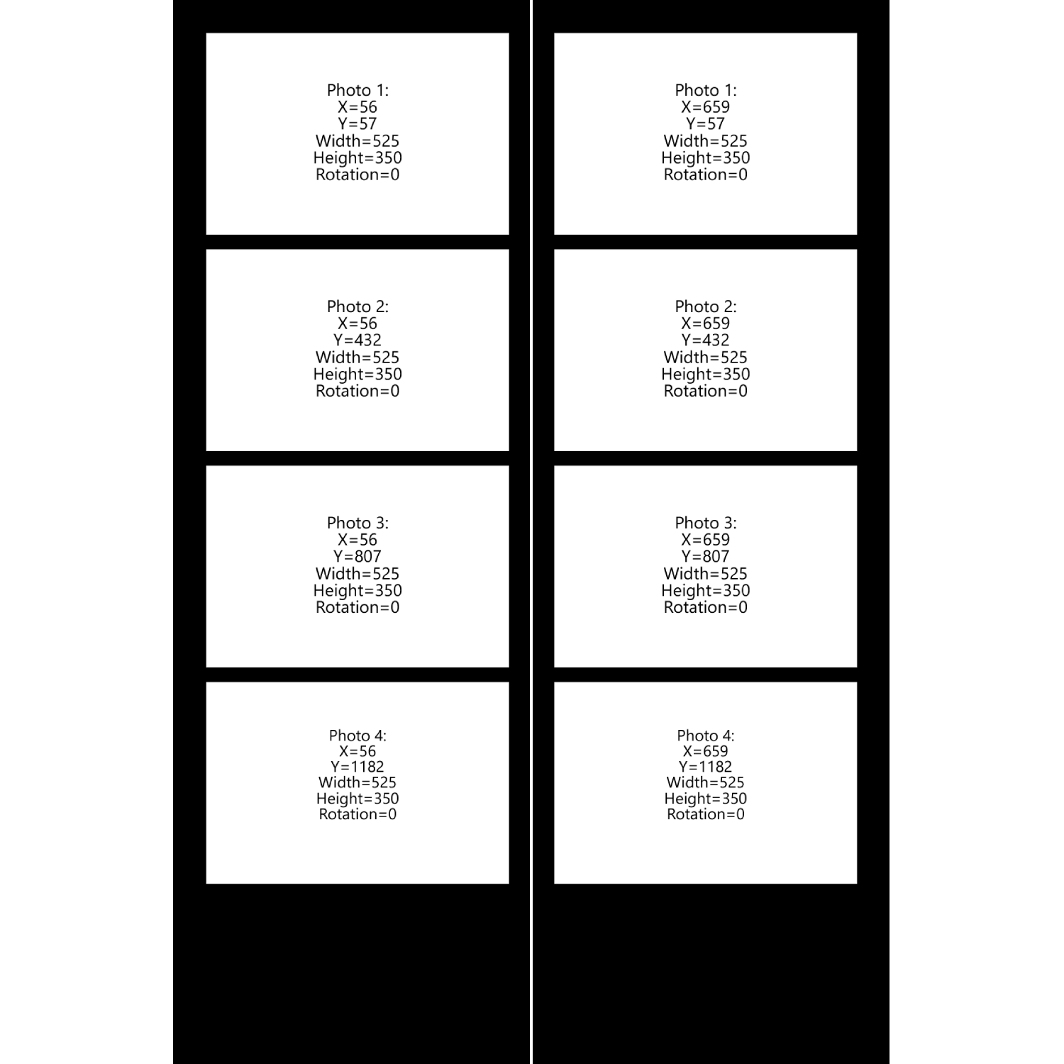 Four Pose Horizontal Photo Filmstrip Template